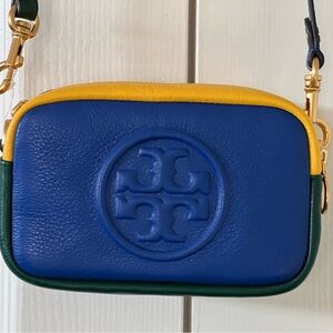 Tory Burch Tricolor Crossbody Bag in Blue, Yellow, and Green, NWT